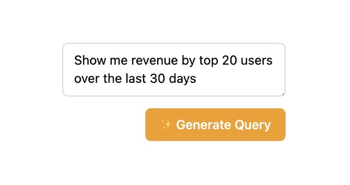 AI-powered query generation interface