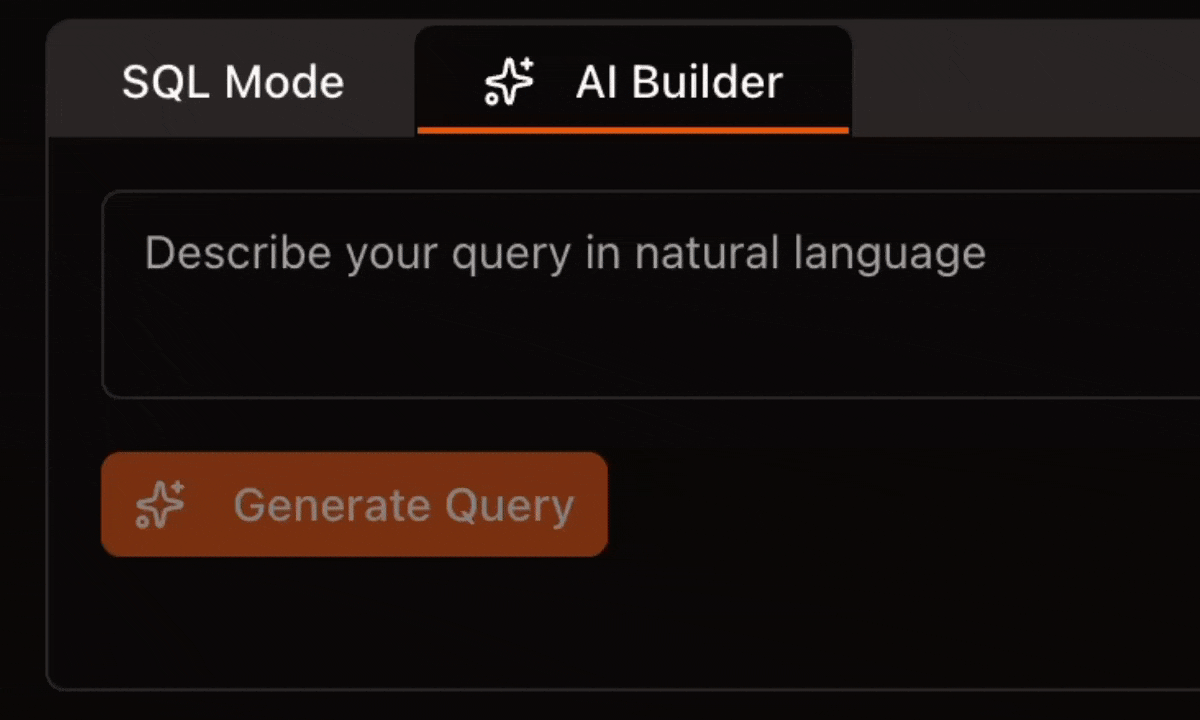 AI-powered query generation interface